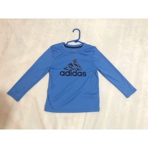 Toddler Adidas Long Sleeve Blue Shirt